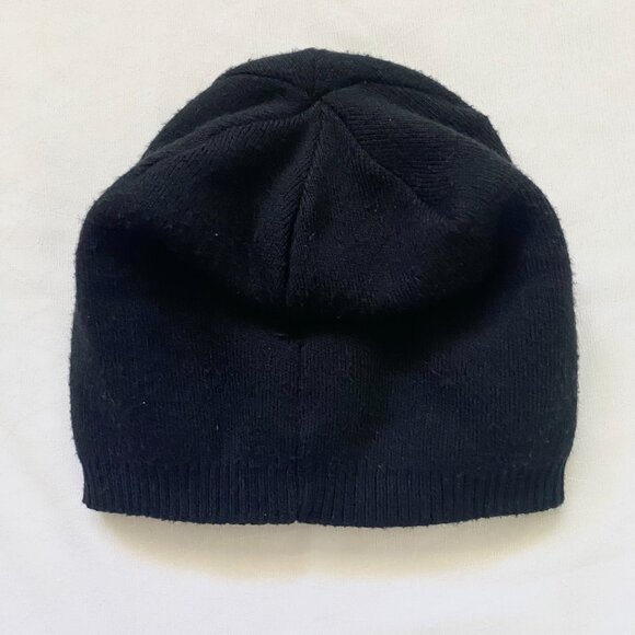 Swurly Co. Mulberry Silk-Lined Wool Slouchy Beanie Double Layered French Black - Picture 2 of 7